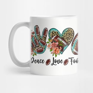 Peace Love Football floral Mug